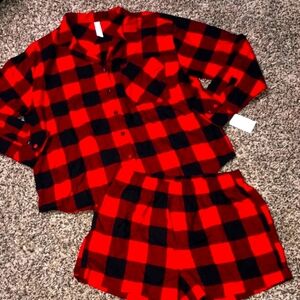 AUDEN Buffalo Checked Pajama Set Sz S NWT